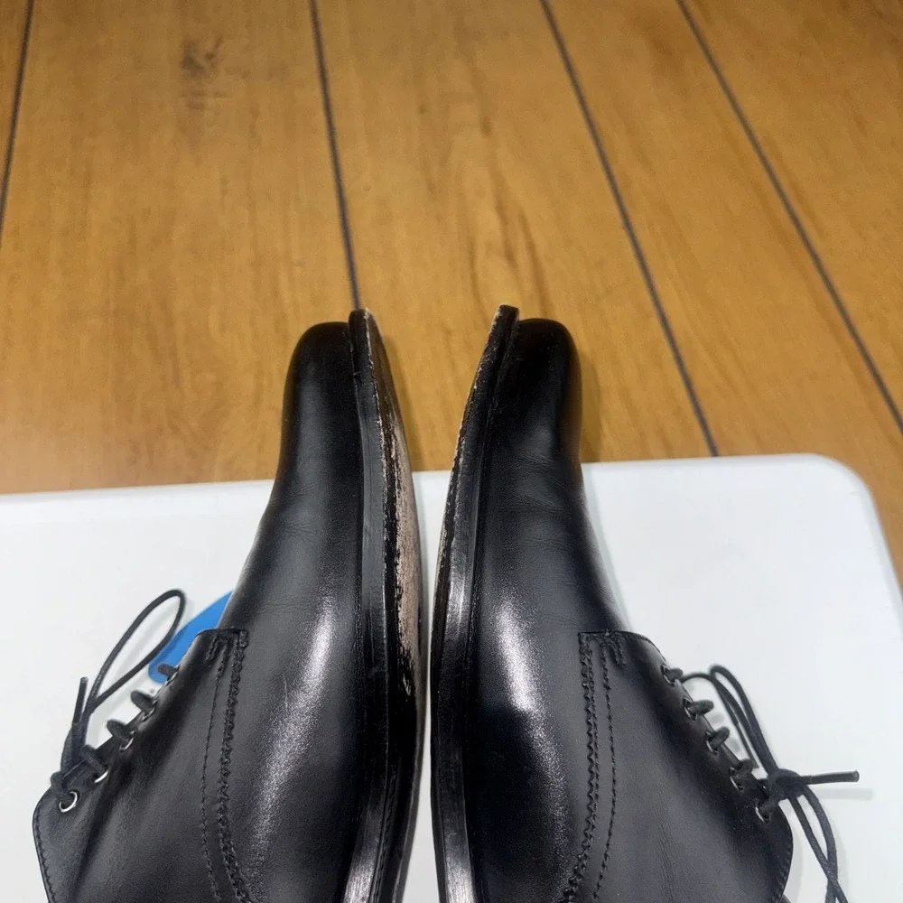 Hugo Boss Mens Black Leather Plain Toe Derby‎ Dress Shoes 8 50200689